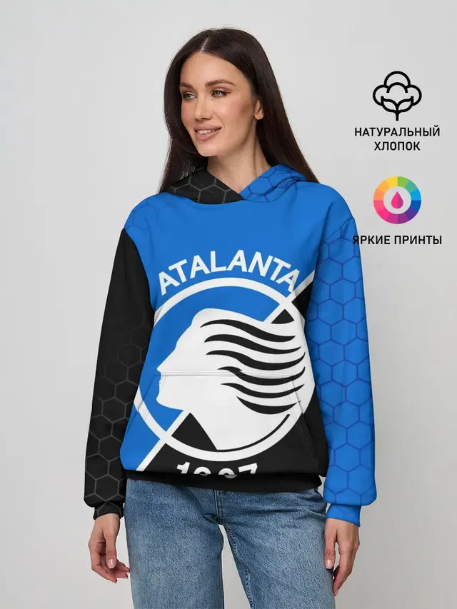 Женское худи с принтом «FC Atalanta — ФК АТАЛАНТА»