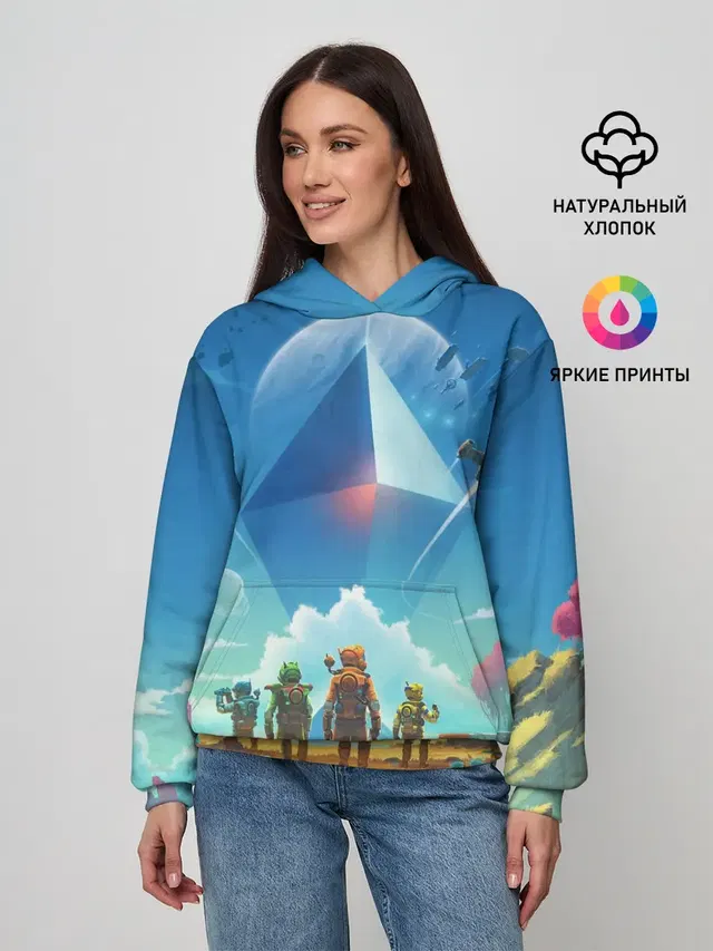 Женское худи с принтом «NMS: Начало»