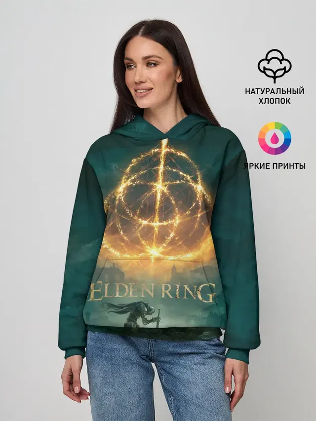 Женское худи с принтом «Разные игры — Elden Ring key art»