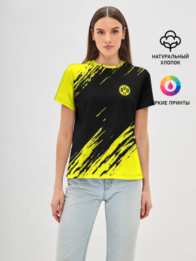 Женская базовая футболка с принтом «Borussia — FC Borussia 2018 Original»