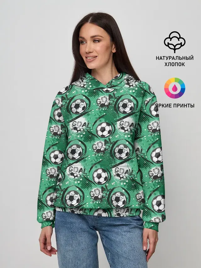 Женское худи с принтом «Goal»