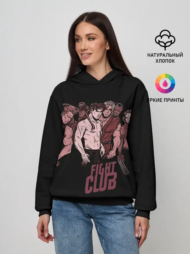 Женское худи с принтом «Ryu — Fight Club x Street Fighter»