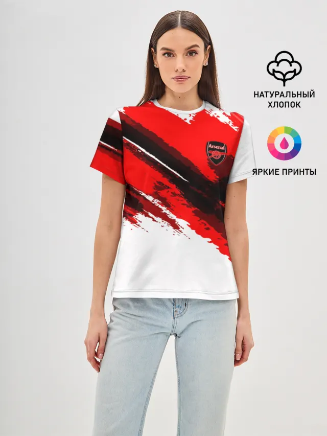 Женская базовая футболка с принтом «FC Arsenal Original 2018»