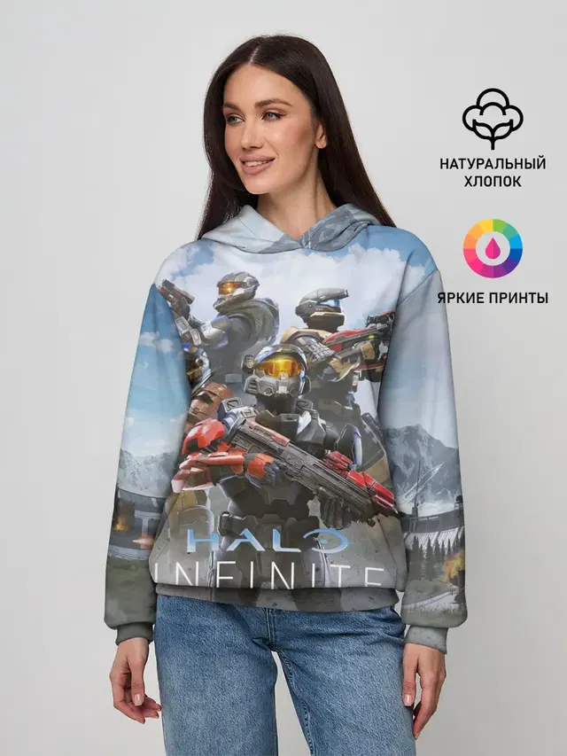 Женское худи с принтом «Halo infinite Мультиплеер»