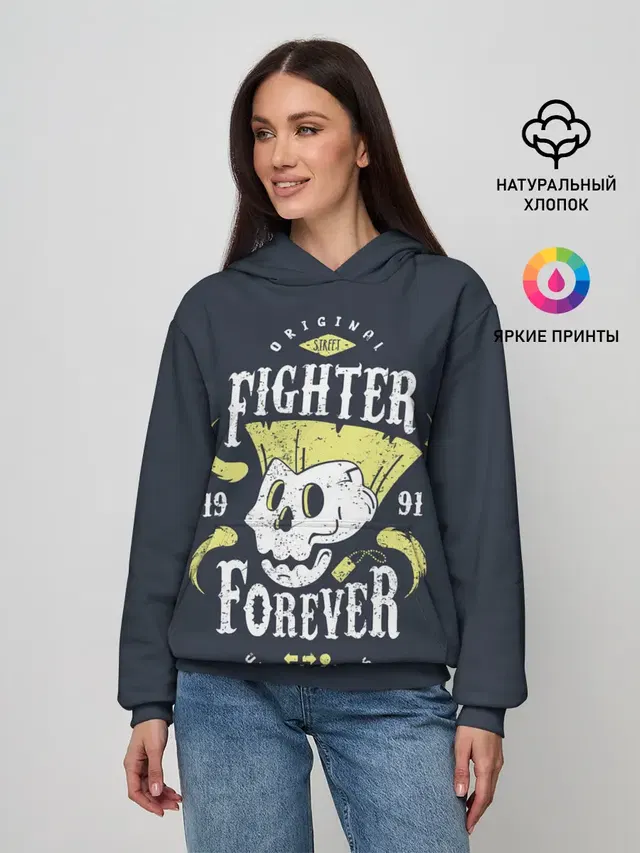 Женское худи с принтом «Fighter forever»