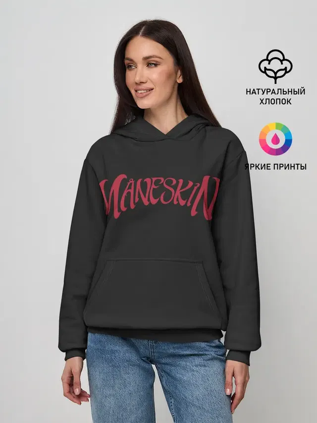 Женское худи с принтом «Maneskin — Maneskin. Inscription»