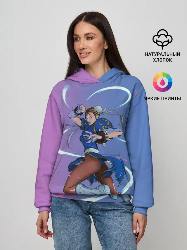 Женское худи с принтом «Dengerous Chun Li»