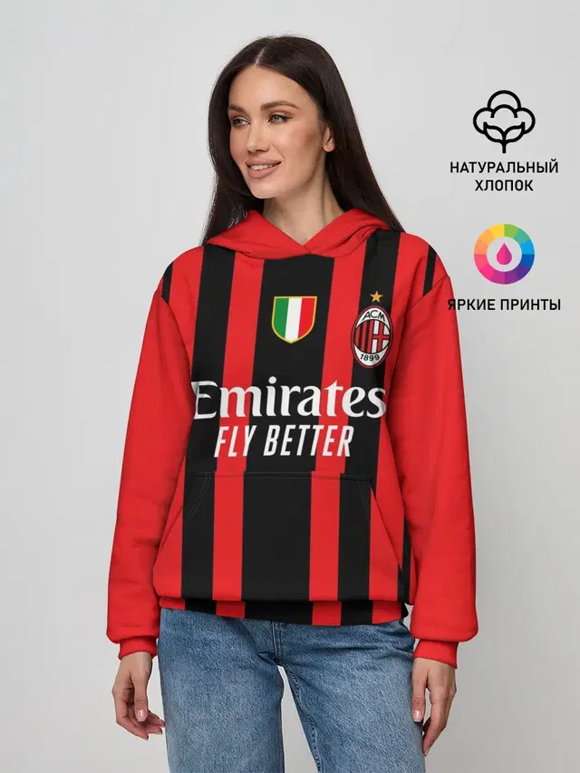 Женское худи с принтом «AC Milan — Кессье Милан форма 2021/2022»