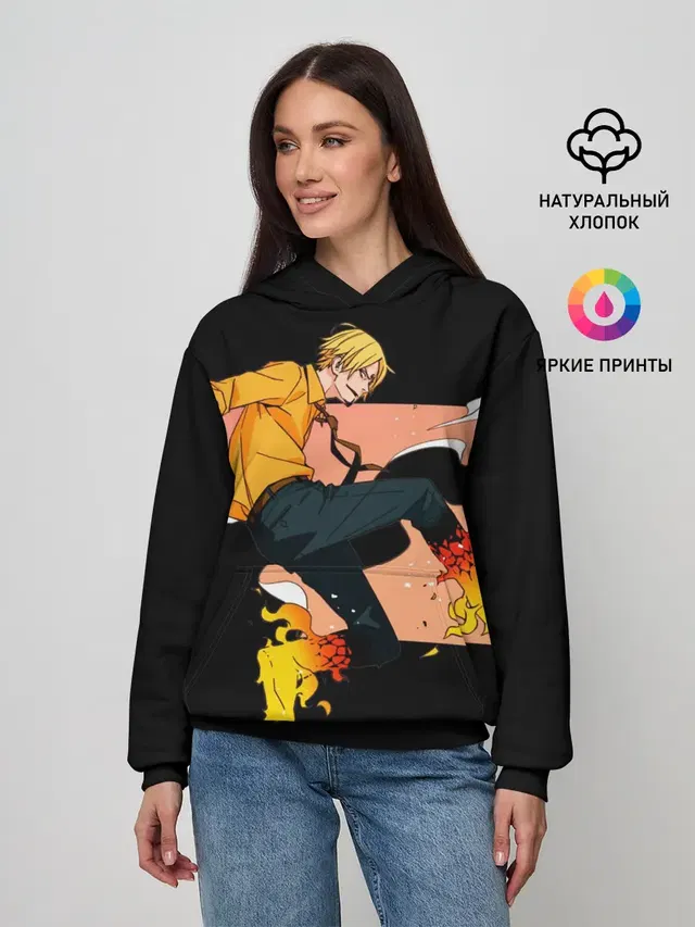 Женское худи с принтом «Ван Пис — Винсмок Санджи из One Piece»