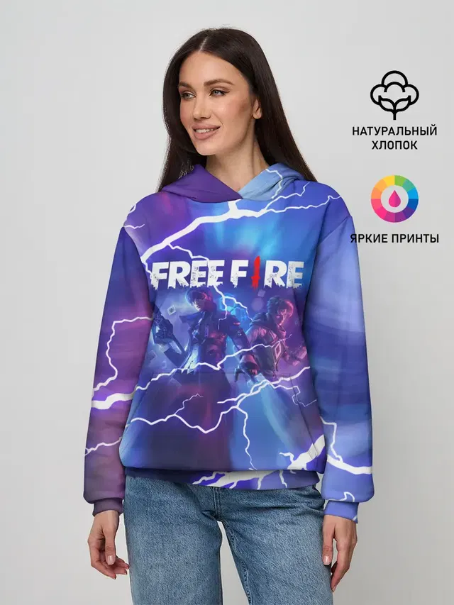 Женское худи с принтом «Freefire Королевская Битва»