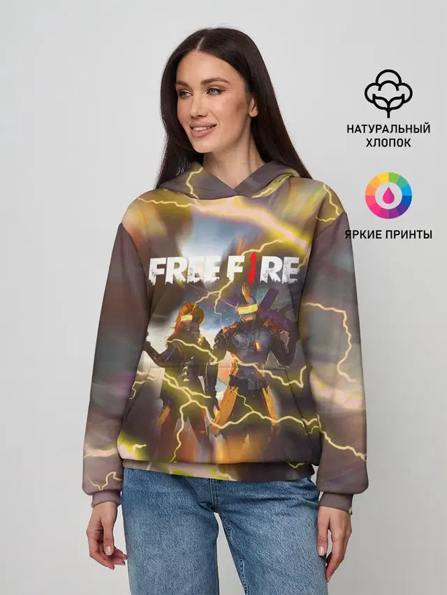Женское худи с принтом «Garena Free Fire — FREEFIRE — ФРИФАЕР»