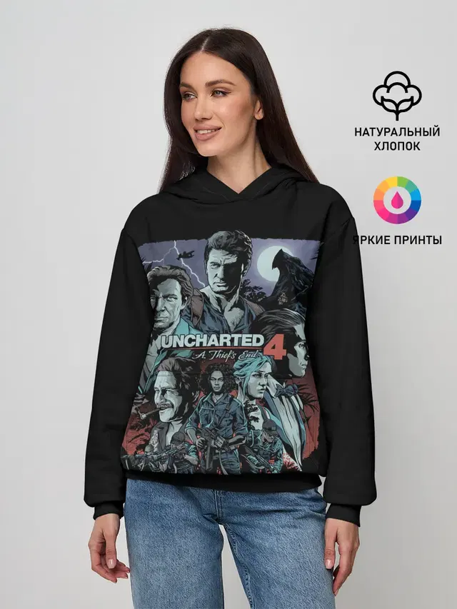 Женское худи с принтом «Team Uncharted»