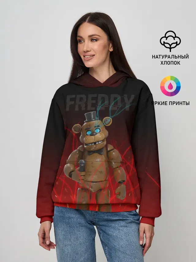Женское худи с принтом «Five Nights At Freddy\s — FNAF FREDDY»