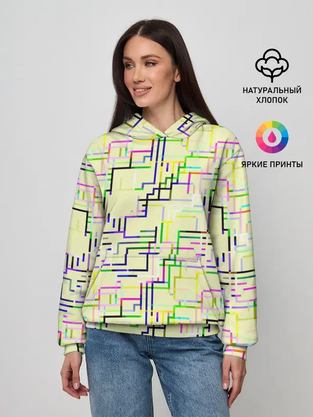 Женское худи с принтом «Геометрия — Geometric Color»