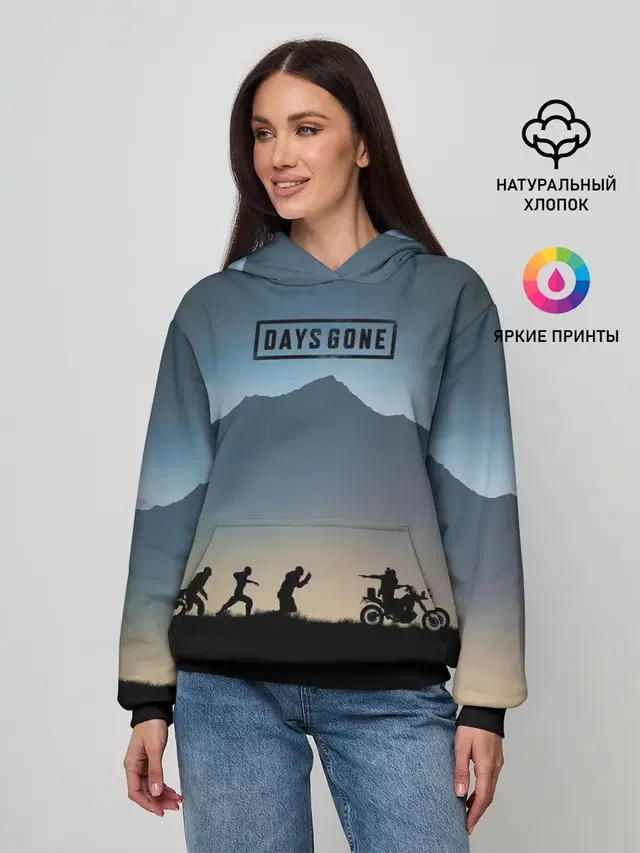 Женское худи с принтом «Разные игры — Days Gone»