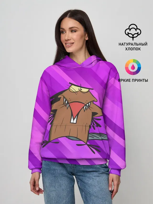 Женское худи с принтом «Крутые бобры — Крутые Бобры мультфильм»
