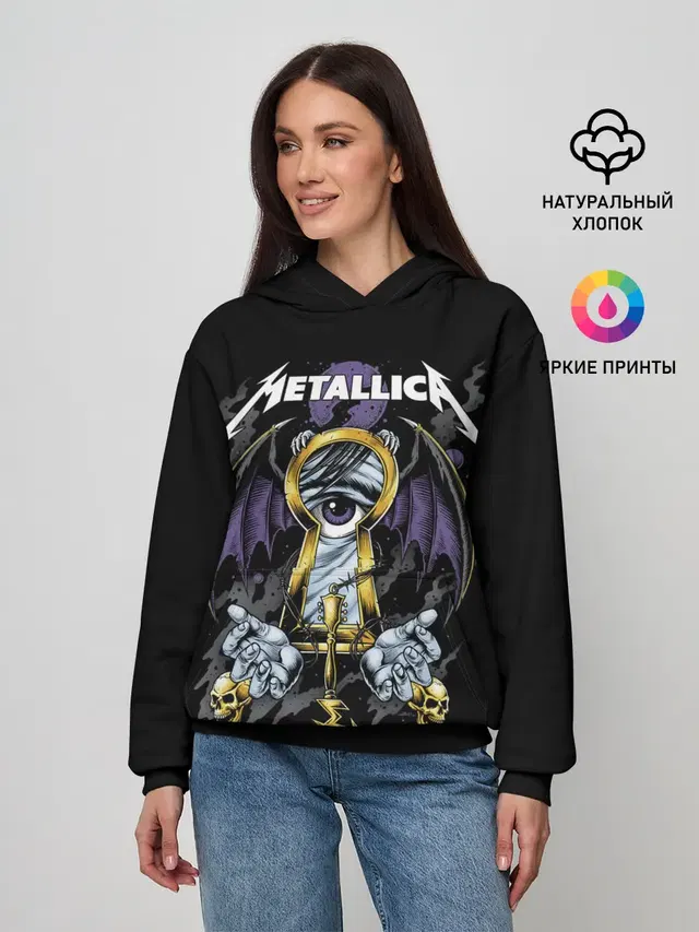 Женское худи с принтом «Metallica — Взгляд сквозь замок»