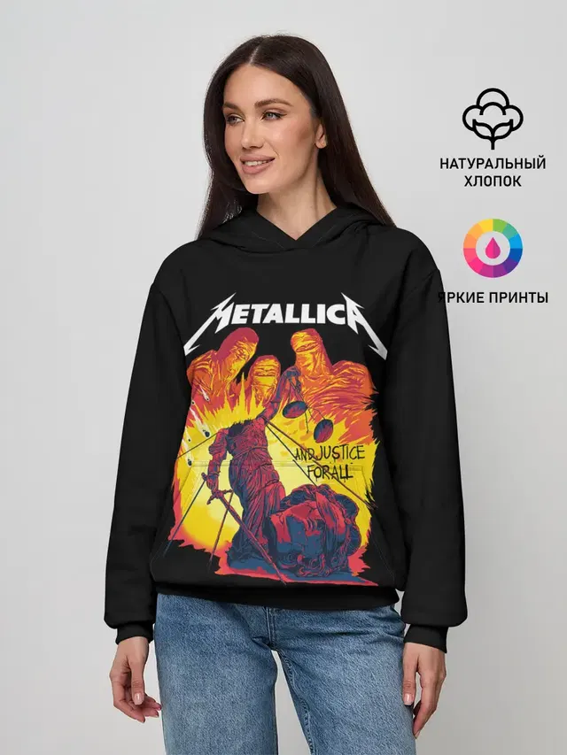 Женское худи с принтом «Metallica — Justice for all»