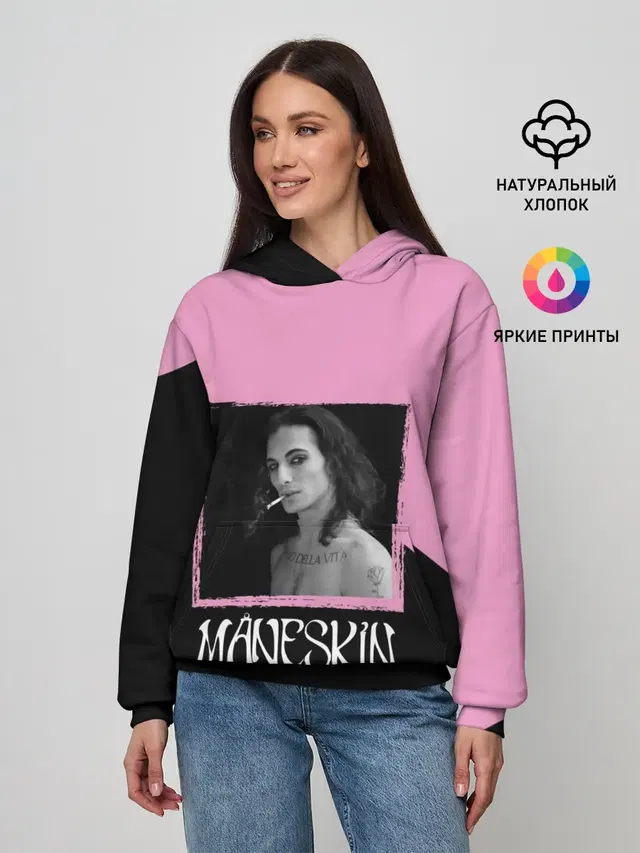 Женское худи с принтом «Maneskin — Maneskin> Domiano»
