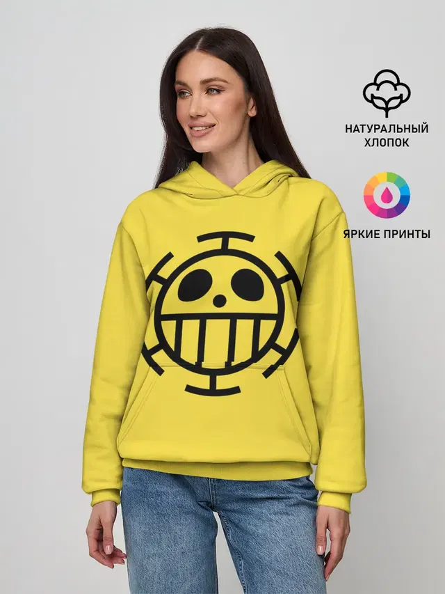 Женское худи с принтом «Ван Пис — Как у Трафальгара Ло One Piece»
