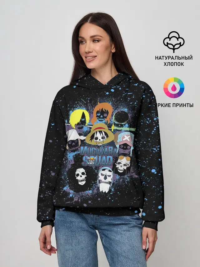 Женское худи с принтом «Ван Пис — Отдряд Мугивара One Piece»