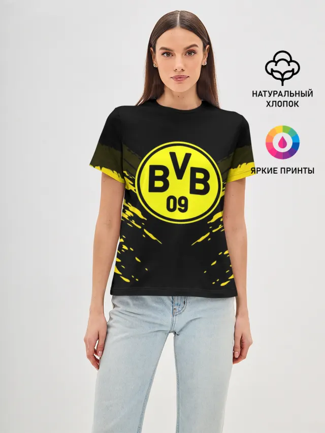 Женская базовая футболка с принтом «Borussia Sport»