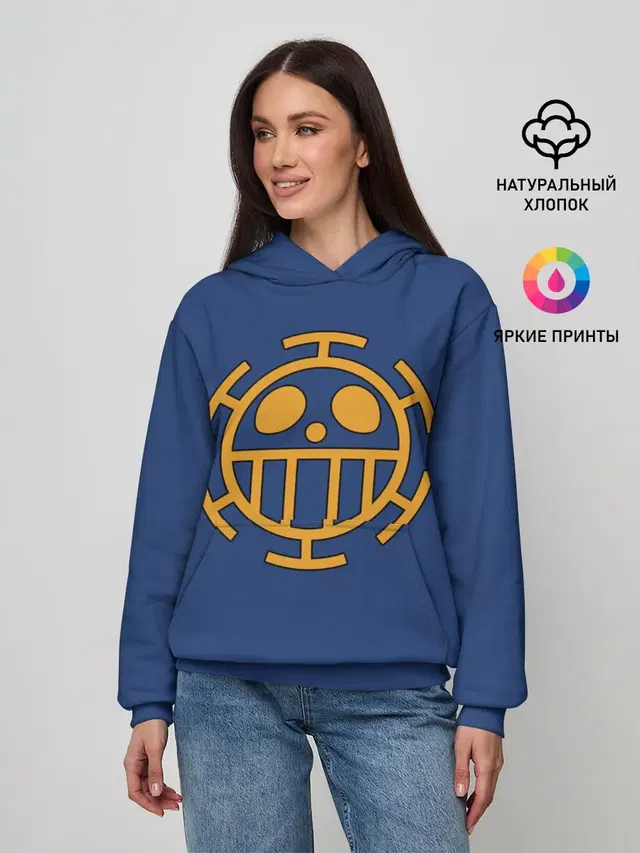 Женское худи с принтом «Ван Пис — Как у Трафальгара Ло One Piece»