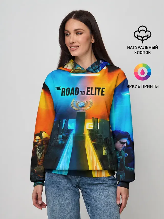 Женское худи с принтом «Counter-Strike — Road to global elite»