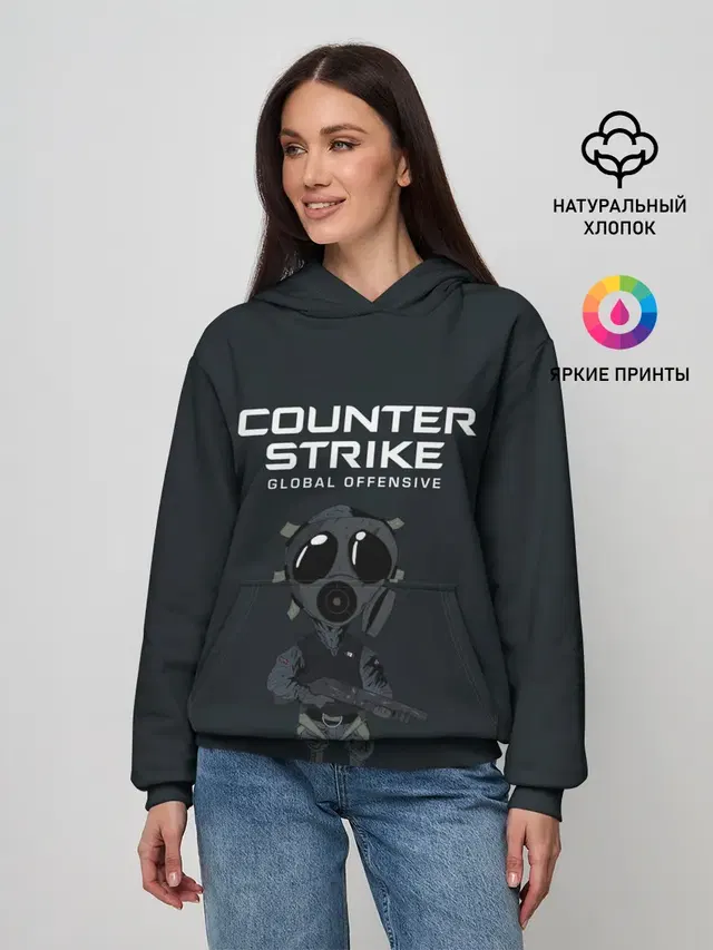 Женское худи с принтом «Counter-Strike — CS GO — COUNTER TERRORIS»