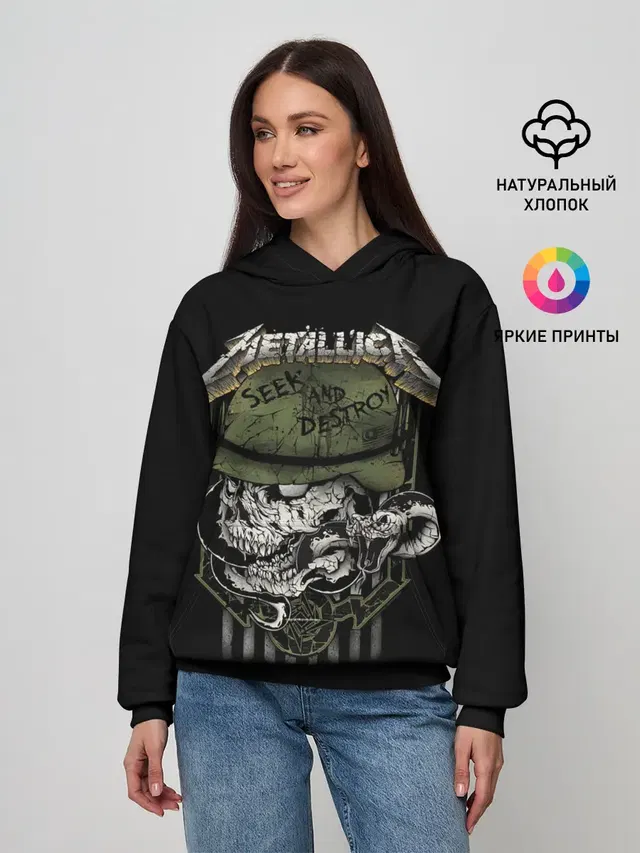 Женское худи с принтом «Metallica — Сик энд Дестрой»