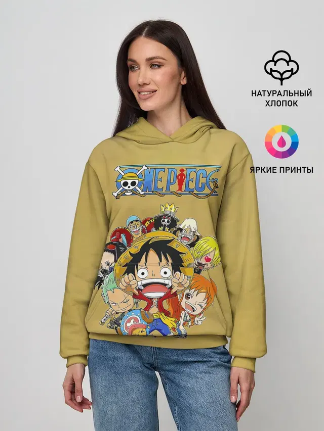 Женское худи с принтом «Ван Пис — Персонажи One Piece. Большой куш»