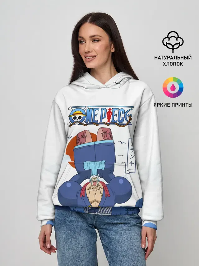 Женское худи с принтом «Ван Пис — Фрэнки One Piece. Большой куш»
