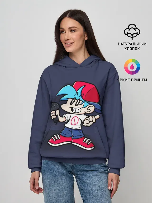 Женское худи с принтом «Friday Night Funkin — Friday Night Funkin Бойфренд»