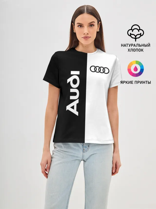 Женская базовая футболка с принтом «Audi»