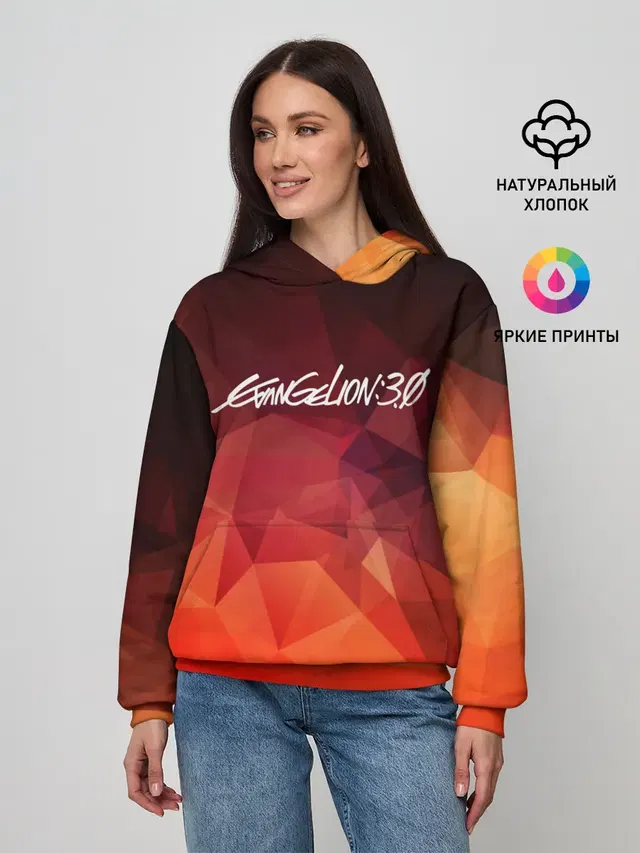 Женское худи с принтом «Евангелион — Evangelion 3.0 | Евангелион 3.0»