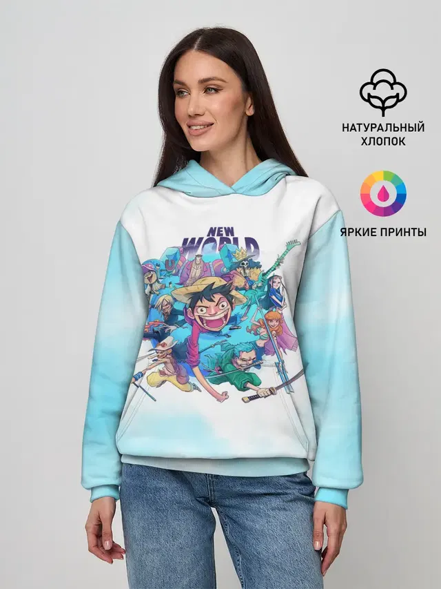 Женское худи с принтом «Ван Пис — Новый Мир — One Piece. Большой куш»
