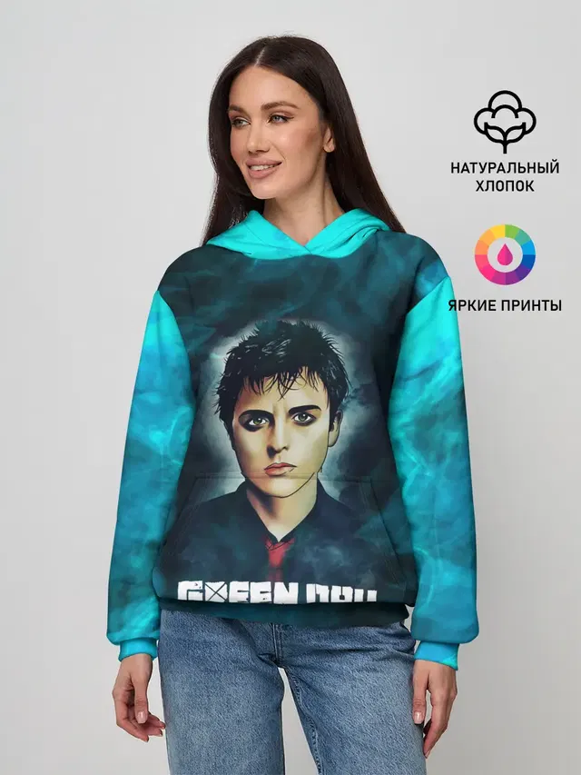 Женское худи с принтом «Green Day — Billie — ГринДай»