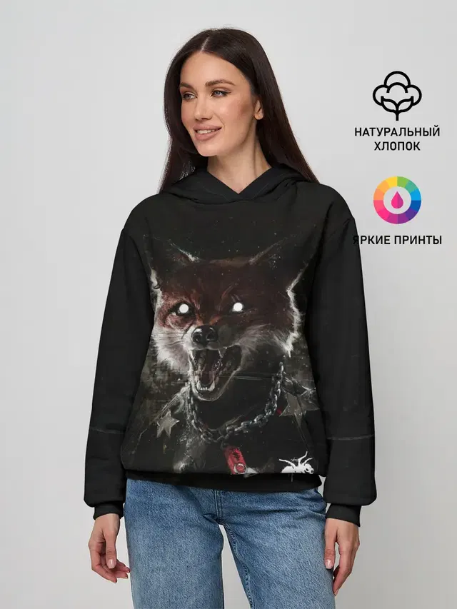 Женское худи с принтом «Prodigy — Prodigy Fox»