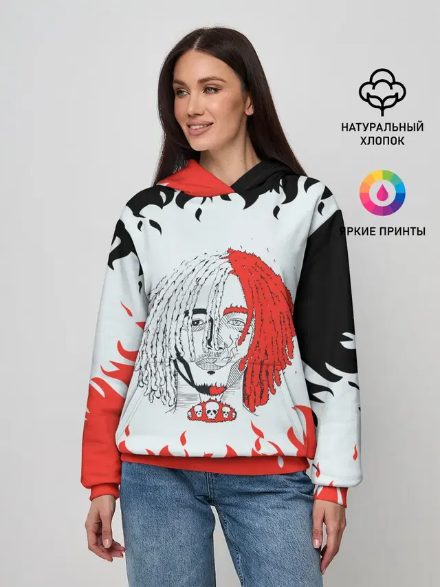 Женское худи с принтом «Lil Pump — ЛИЛ ПАМП»