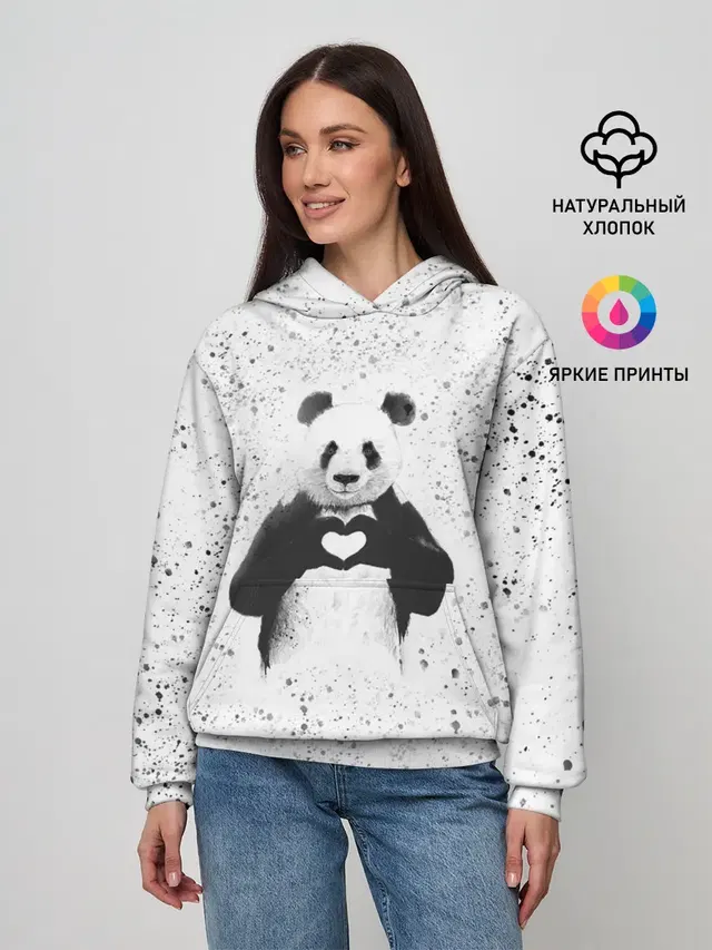 Панда Любовь Сердце Брызги