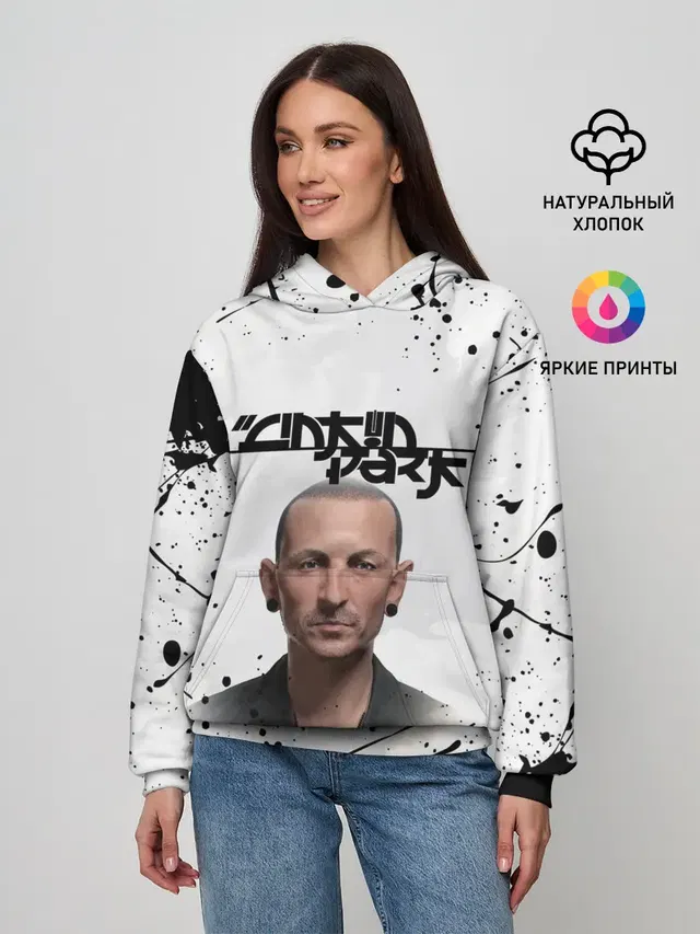 Женское худи с принтом «Paint splatter — ЧЕСТЕР»