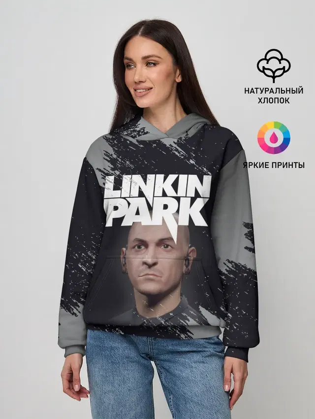 Женское худи с принтом «Linkin Park — ЧЕСТЕР»