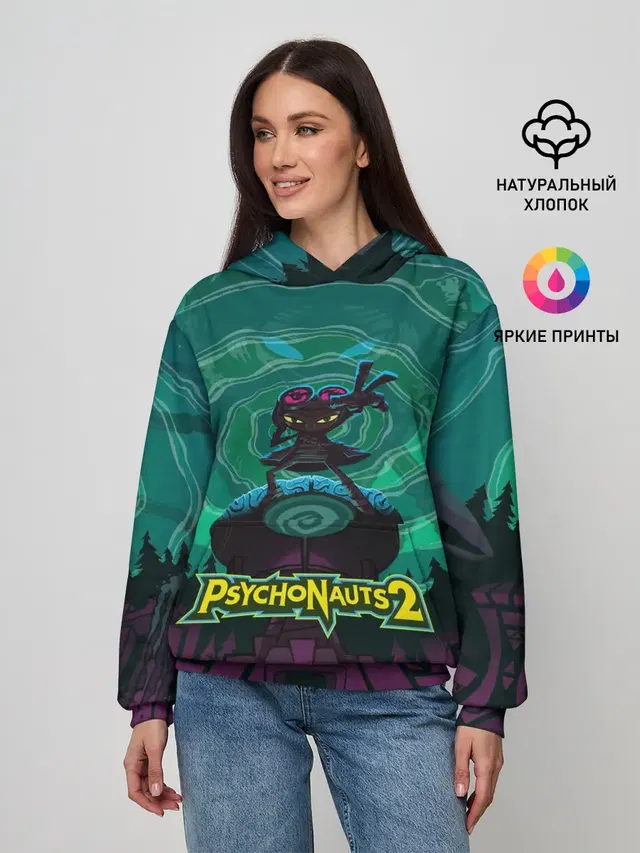 Женское худи с принтом «Разные игры — PsychoNauts 2 Рас»
