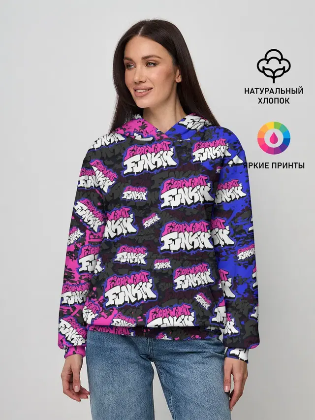 Женское худи с принтом «Friday Night Funkin Логобомбин»
