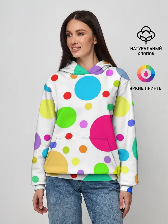 Женское худи с принтом «Polka dot»