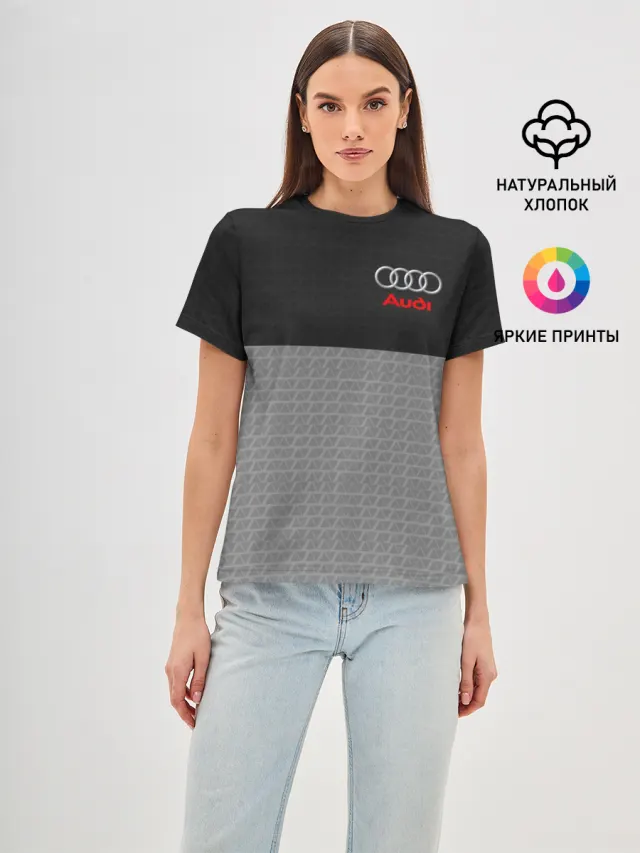 Женская базовая футболка с принтом «Audi»