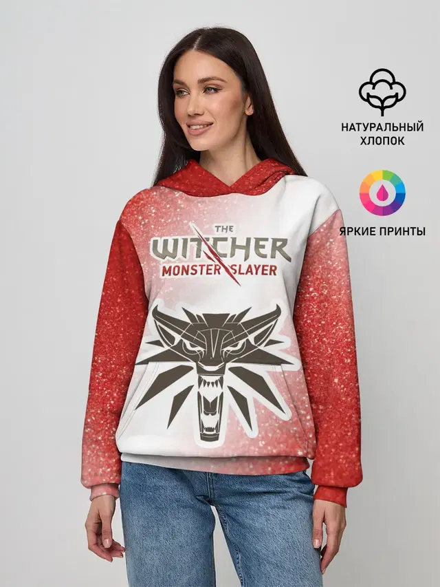 Женское худи с принтом «Glitter — The Witcher Monster Slayer - Noise»