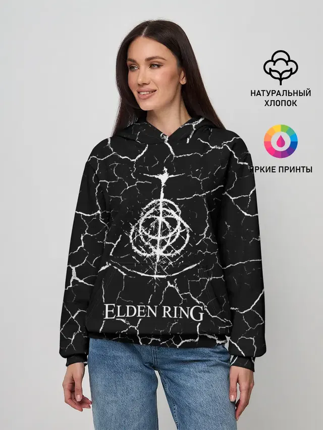 Женское худи с принтом «Elden Ring - Cracks»