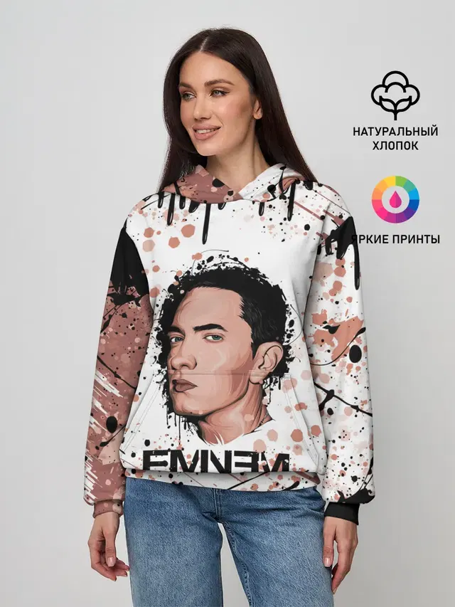 Женское худи с принтом «Eminem — ЭМИНЕМ»