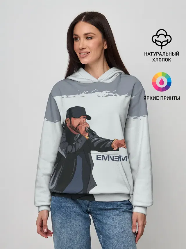 Женское худи с принтом «Eminem — ЭМИНЕМ»